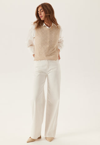 Onlsunny Sl Pointelle Top Knt