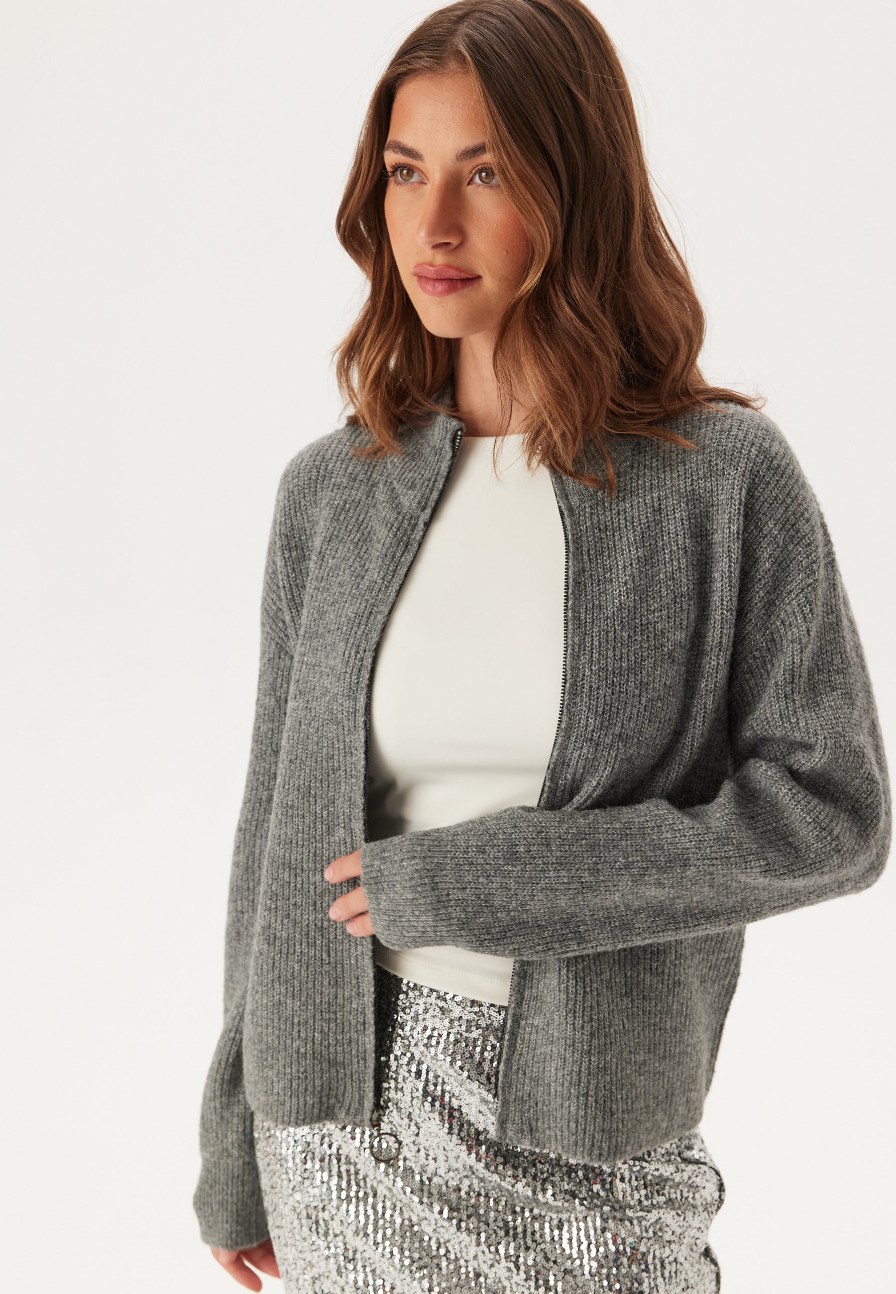 Only – Onltokyo L/S ZIP CARDIGAN KNT – campaign-outlet – Grey