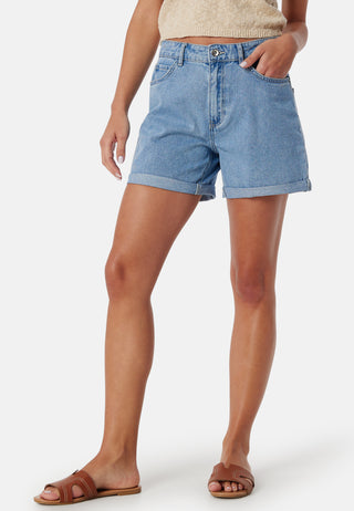 Onlvega HW Mom Dnm Shorts