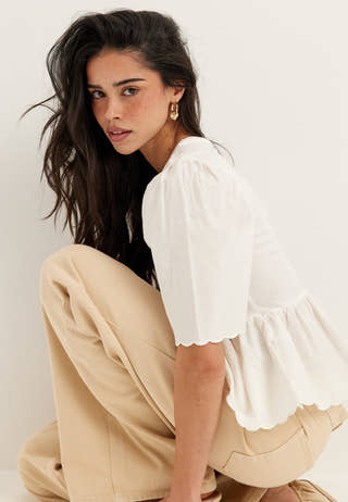 Onlveronika Life S/S MIX PEPLUM TOP