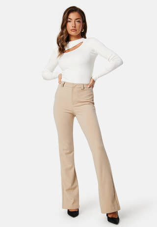 Peach Mid Waist Flared