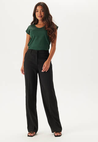 Onlsilvery S/S V Neck Lurex Top