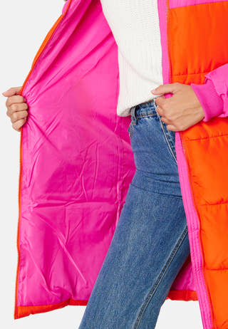 Bee Blocked Long Puffer