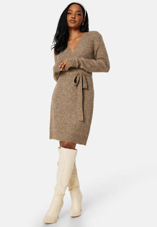 Ellen LS Wrap Knit Dress