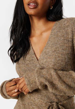 Ellen LS Wrap Knit Dress