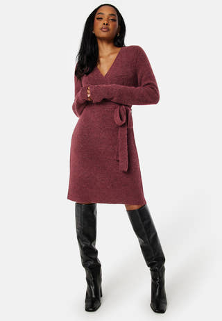 Ellen LS Wrap Knit Dress