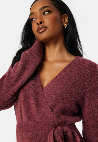 Ellen LS Wrap Knit Dress