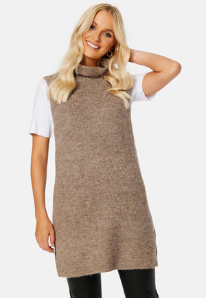 Ellen Rollneck Long Knit Vest
