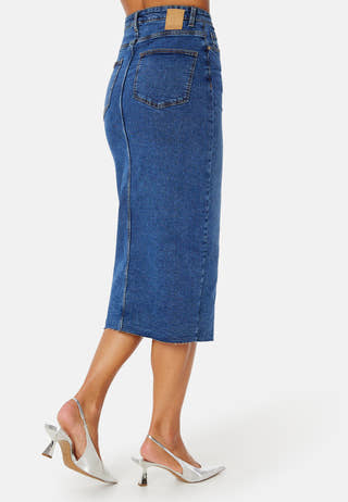 Jessie HW Denim Midi Skirt