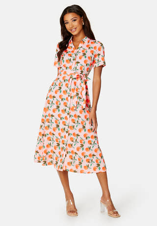 Josi SS V-Neck Midi Shirt Dress