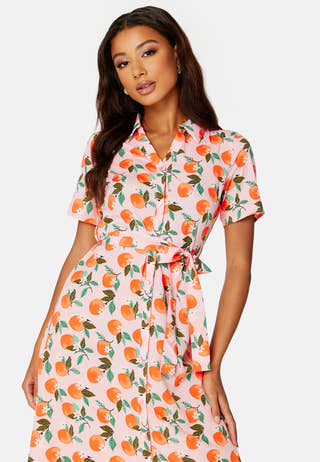 Josi SS V-Neck Midi Shirt Dress
