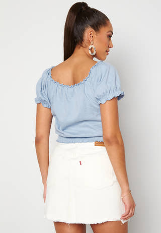 Leaf Ss Cropped Smock Top
