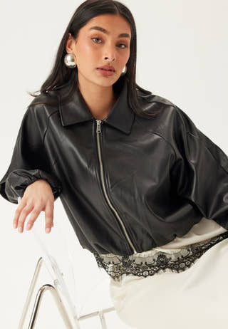 Onlsaramy Faux Leather Bomber