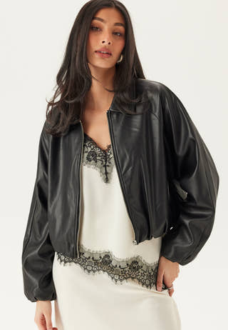 Onlsaramy Faux Leather Bomber