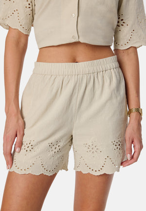 Pcalmina Embroidery Shorts