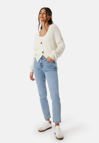 Pcbella High Waist tap ank jeans