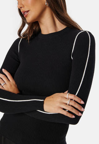 Pcfalka LS Slim Piping Knit