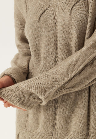 Pcjenna Ls Cable Knit Midi Dre