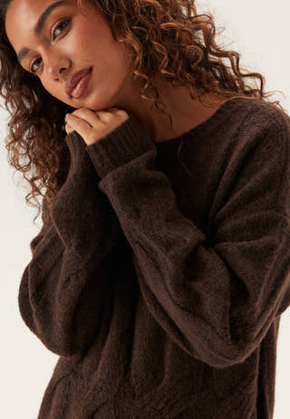 Pcjenna Ls Cable Knit Midi Dre