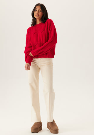 Pcjenna Ls O-neck Cable Knit