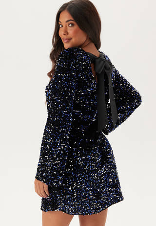 Pckam Ls Deep Back Bow Dress