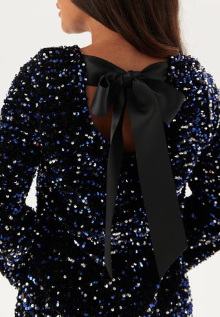 Pckam Ls Deep Back Bow Dress