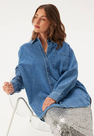 Pcmaisie Ls Denim Shirt
