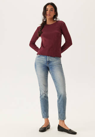 Pcmarie Ls O-neck Poin Top