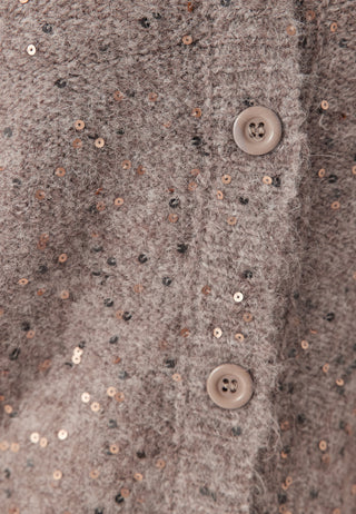 Pcmesva Ls Boxy Sequin Knit Cardigan
