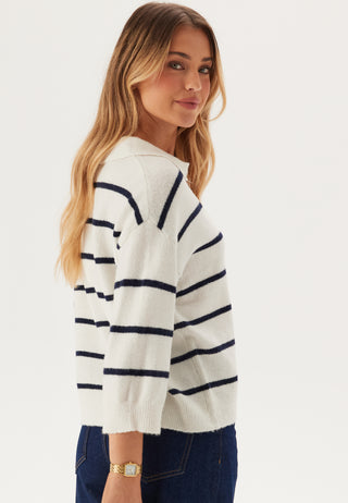 Pcmikela 3/4 V-NECK POLO KNIT