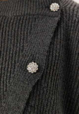 Pcsiga Ls Overlap Knit Cardiga