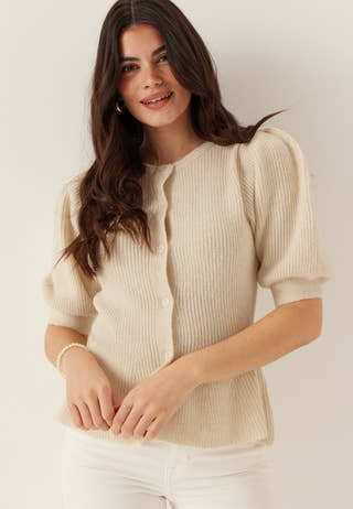 Pcsilly Ss Puff Knit Cardigan