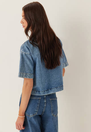 Pcsky Ss A-shape Denim Top