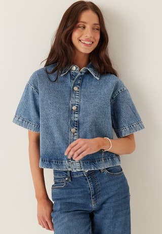 Pcsky Ss A-shape Denim Top
