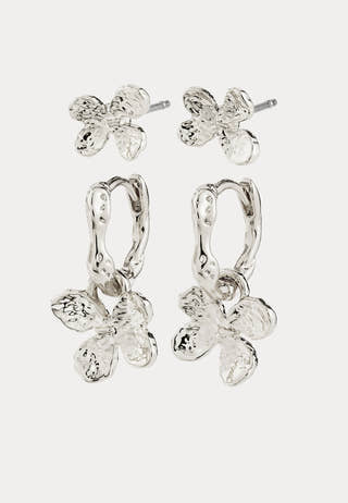 Ajani Earrings 2-in-1 Set, Silver