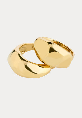 Dune Rings, 2-in-1 Set, Gold-p