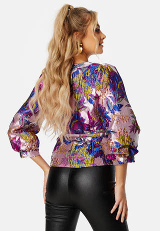 Jonnie Jacquard Wrap Top