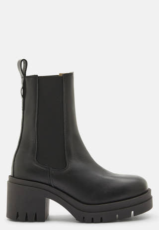 Sage Leather High Heel Boot