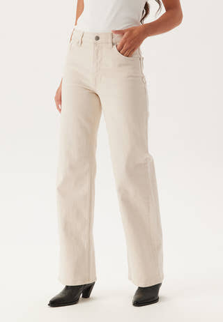 Slfalice Hw Wide Long Ecru Jea