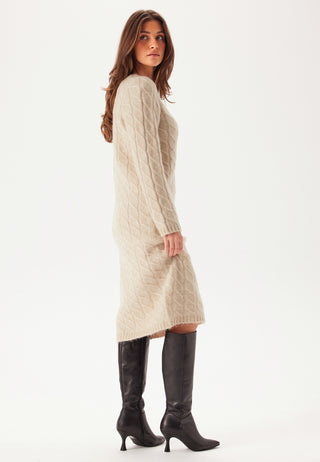 Slfalmina Ls Knit Cable Dress