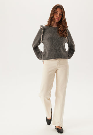 Slfalva Frills Ls Knit O-neck