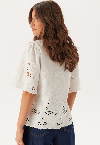 Slfdahlia Ss Broderi Shirt