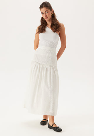 Slfhannah Mw Long Broderi Skirt