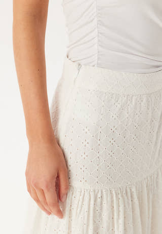 Slfhannah Mw Long Broderi Skirt