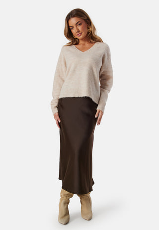 Slflulu New Ls Knit V-neck B