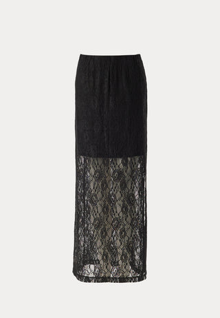 Slfmista Hw Ankle Lace Skirt