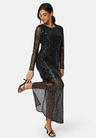 Slfnoel Ls Ankle Sequins dress