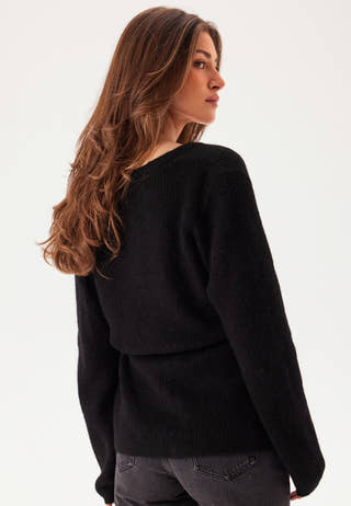 Slfsia Ras Ls Knit Belt Cardig