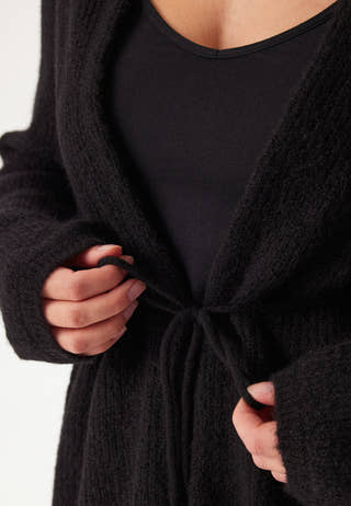 Slfsia Ras Ls Knit Belt Cardig