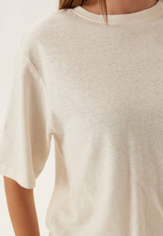 Slfada Ss Linen Blend Tee